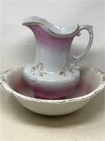 Ironstone China wash bowl and pitcher J and G