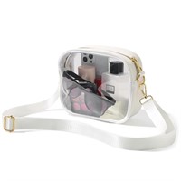 TOBVZOO Clear Purse Crossbody Bag (White)