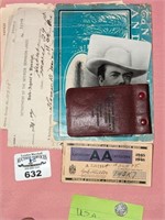 1945 gas ration bk, 1910 receipts, etc