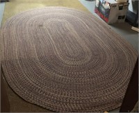 Oval Rag Rug Carpet with Some Staining