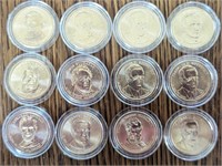 12 uncirculated US Presidential Dollar coins