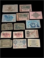 Group of antique Imperial German Paper money. WWI