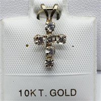 $160 10K White Sapphires 0.46Ct Pendant