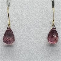 $800 14K Pink Tourmaline 3.6Ct Earrings