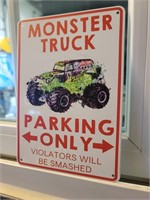 Monster Truck Parking Tin Sign