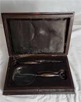 Magnifying Glass and Letter Opener in Case