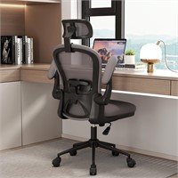 $160  Ergonomic Chair, Adjustable, Black+Grey