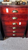 Wooden 6 drawer wooden cabinet. 20 inches wide by