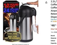 2.2L/74Oz Stainless Steel Thermal Coffee Carafe