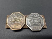 2 vtg. 1954, 1955 N.B. Guide License 1.25"