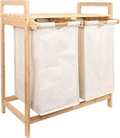 Bamboo Laundry Hamper With Top Storage Shelf