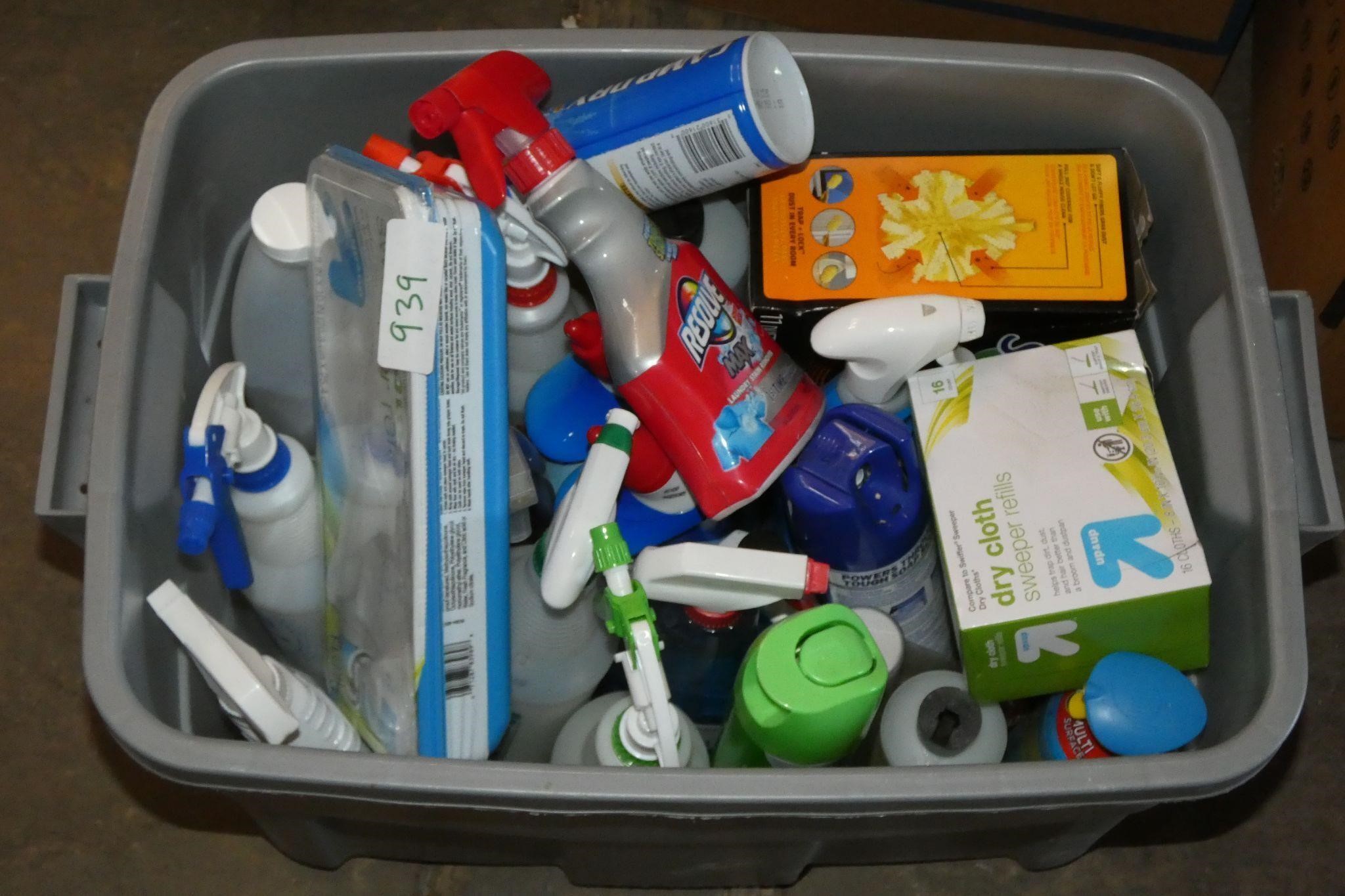 Tub Lot of Assorted Cleaners