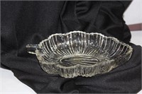 A Clear Leaf Glass Dish