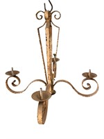 4 Arm Iron French Fixture , Rusted Cream Finish