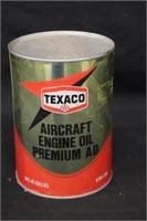 Texaco Aircraft Engine Oil Premium AD Tin Can