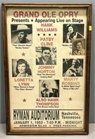 Grand Ole Opry Concert Poster Hank Williams