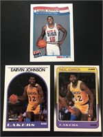 Magic Johnson 3 Card Lot Lakers HOF 'er