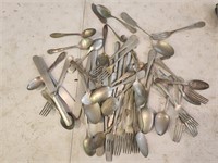 Old silverware - mostly nickel silver - for
