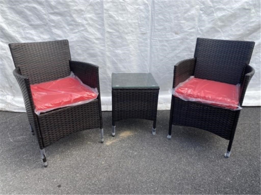 3 Pc. Plastic Wicker Patio Set