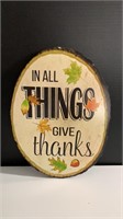 Give Thanks Wall Hanging Sign