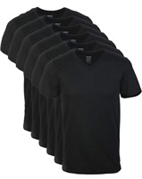 6Pcs Size Large Gildan Mens V-neck T-shirts