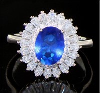 Stunning 3.10 ct Sapphire Baguette Designer Ring