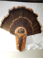 Turkey Feather Fan Beard & Claw Display Plaque