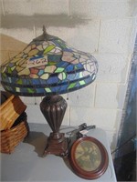Tiffany style lamp, plastic shade