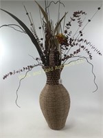 Basket wall flower vase & flowers