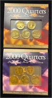 Two Sets of 2000 Gold Plated State Quarters