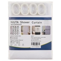 C497  NIUTA White Solit Polyester Shower Curtain