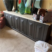 Travertine Console Table Cabinet