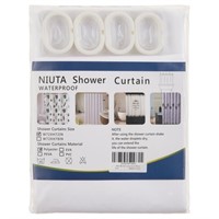 C498  NIUTA White Solit Polyester Shower Curtain
