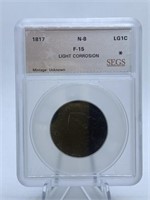1817 LARGE ONE CENT - GRADED F-15