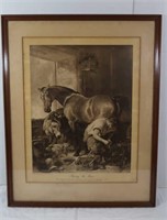 "Shoeing the Mare" Antique Framed Print-Printed