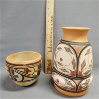 2 Pc Signed Native American Pottery Lot