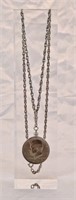 1972 UNC Silver Clad Kennedy necklace 24" chain