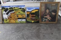 GROUPING OF 4 PAINTINGS: SURVIV ING ART BY MIURA
