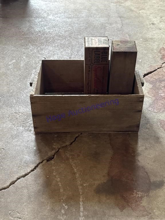 WOOD BOX 17L X 11D X 7"T, 2 CHEESE BOXES,