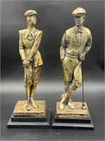 Golf Sculptures 14" Vintage Male Female Golfers