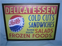 Antique style retro Pepsi Cola delicatessen framed