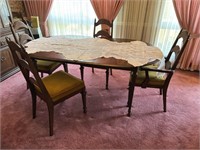 TABLE & 6 CHIRS - 2 LEAVES(16") - 29X68X42"