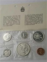1965 Canada Unc Mint Set W/ Small Bead Dollar