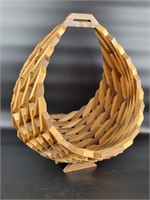 Wooden Abstract Geometric Block Basket 21½"T 18"W