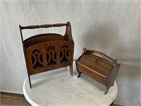 Antique Magazine Rack & Sewing Box