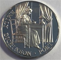 Sterling Silver Round, Emily Dickinson Poet