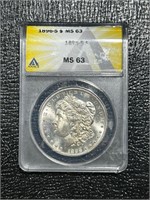 1896-S US Morgan Dollar ANACS MS63 *KEY DATE