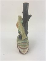 Italian bird ceramic wine bottle with Chianti