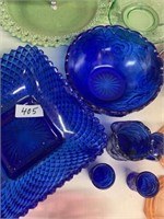 LOT OF COBLAT BLUE GLASS WITH