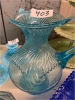 BLUE GLASS PITCHER